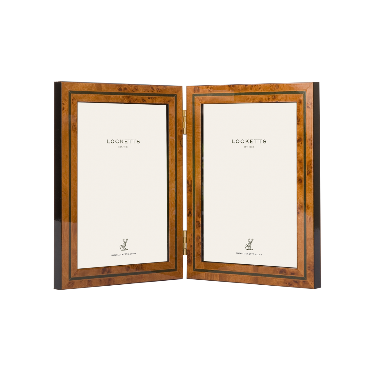 Green Inlay Double Hinged Photo Frame