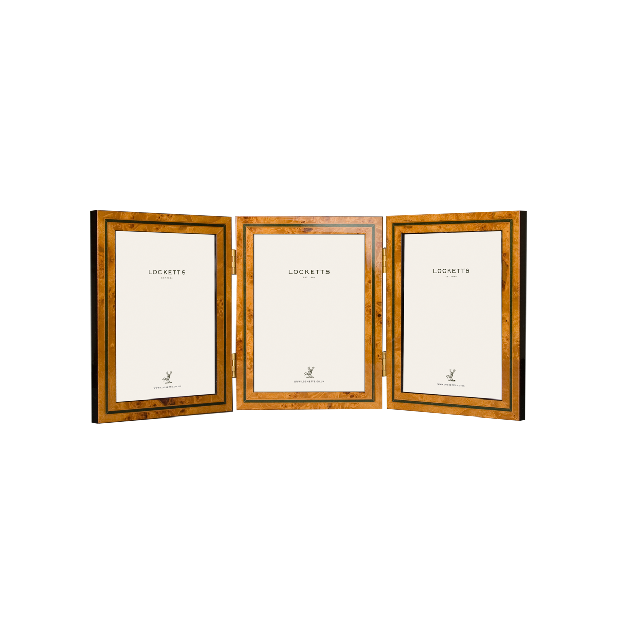Green Inlay Triple Hinged Photo Frame