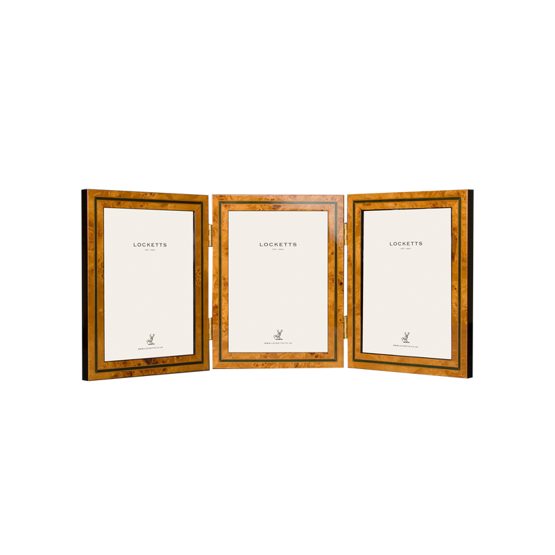 Green Inlay Triple Hinged Photo Frame