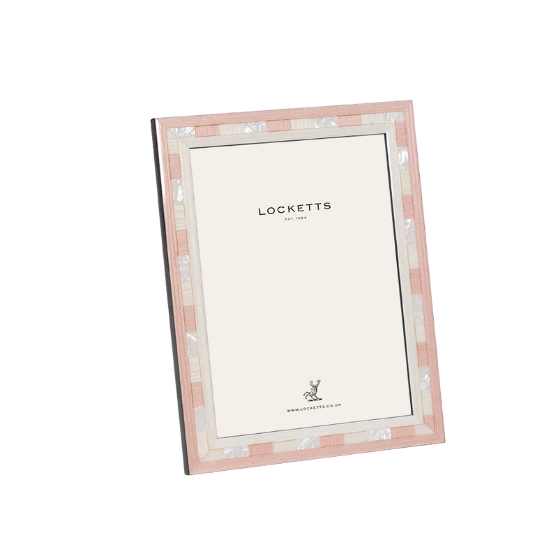 Pink and Ivory Block Photo Frame