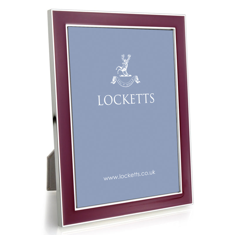Plum Enamel Silver Frame