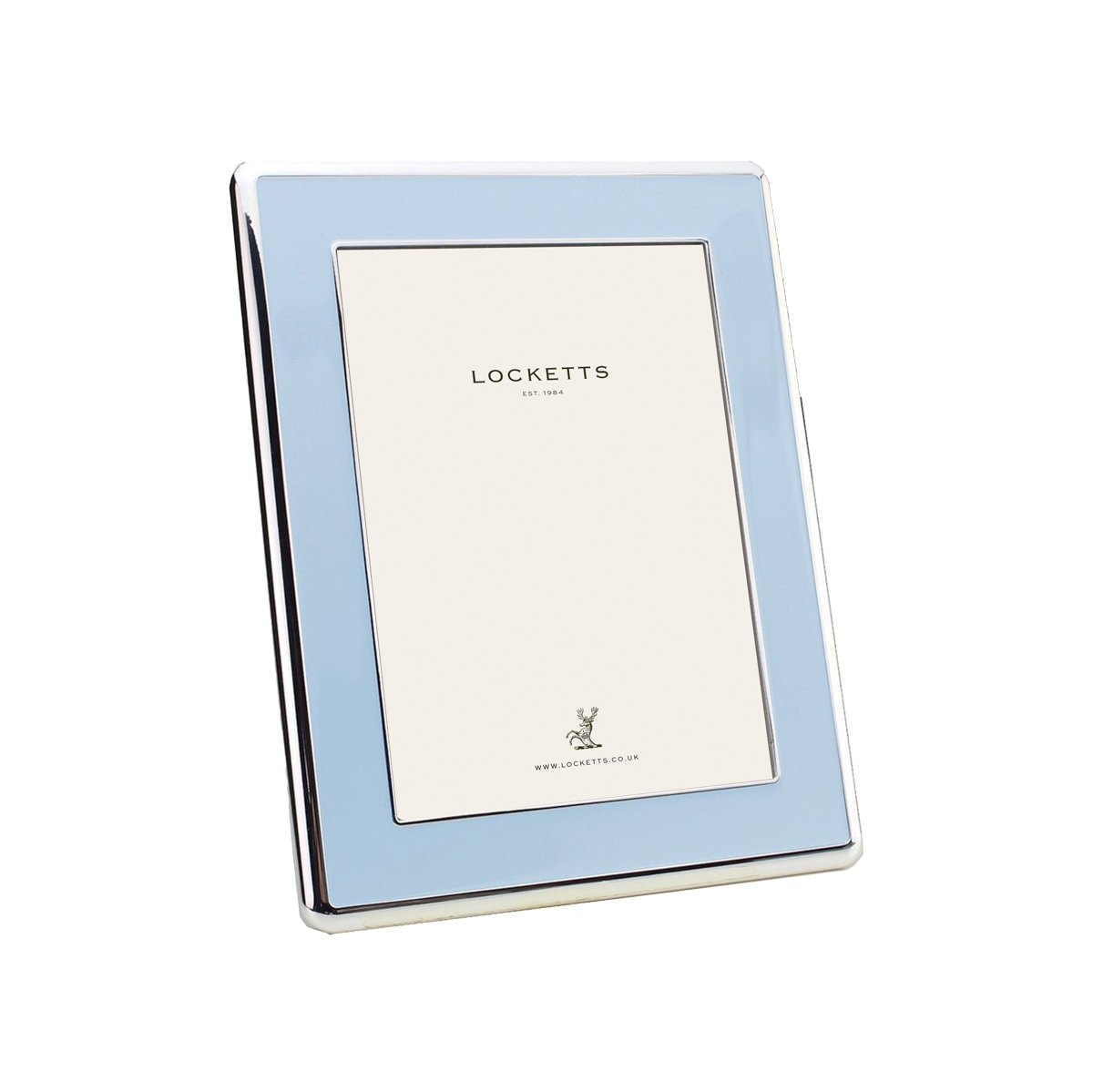 Powder Blue Enamel & Silver Curve Frame