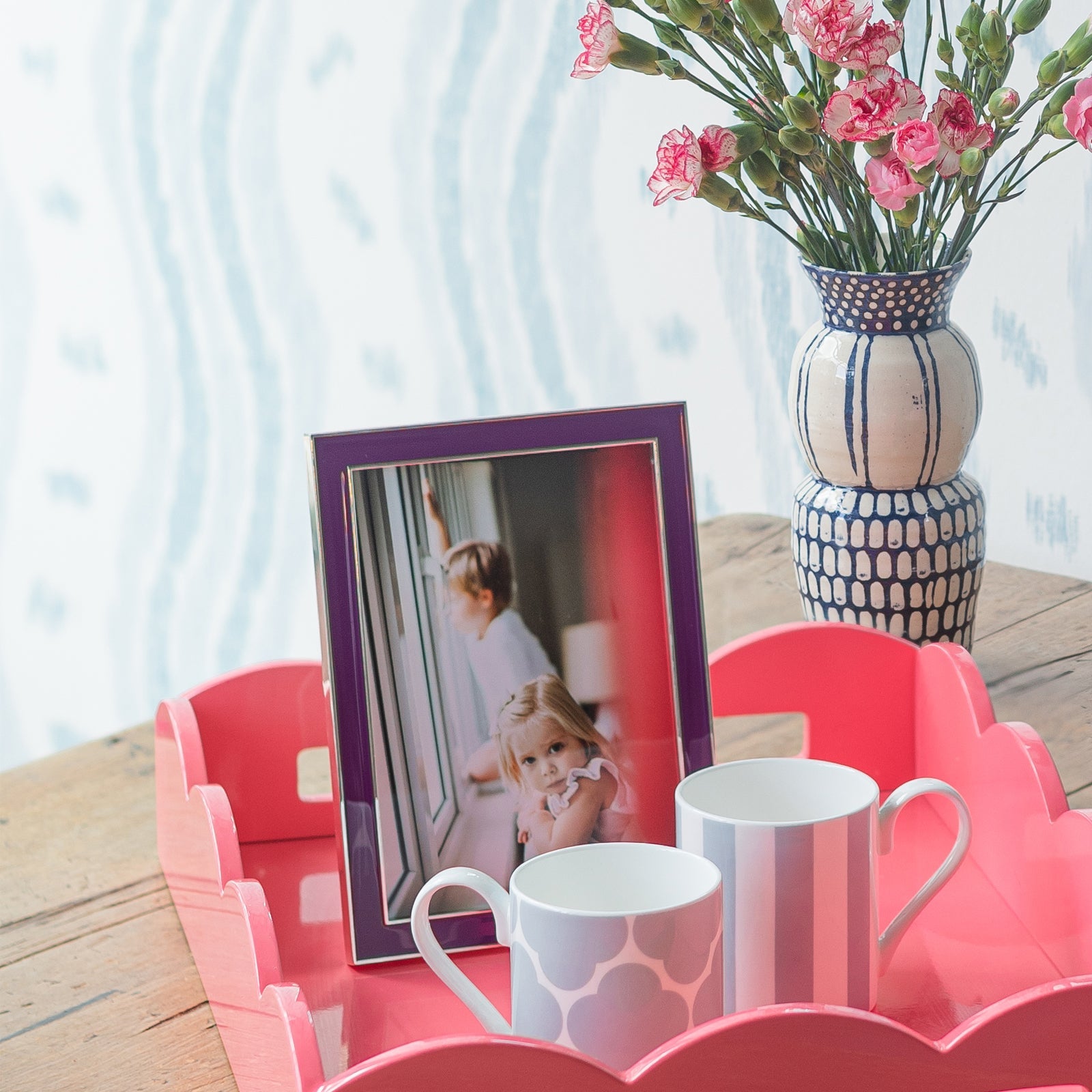 Purple Thin Contemporary Enamel Photo Frame 7x5