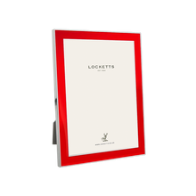 Red Enamel & Silver Frame