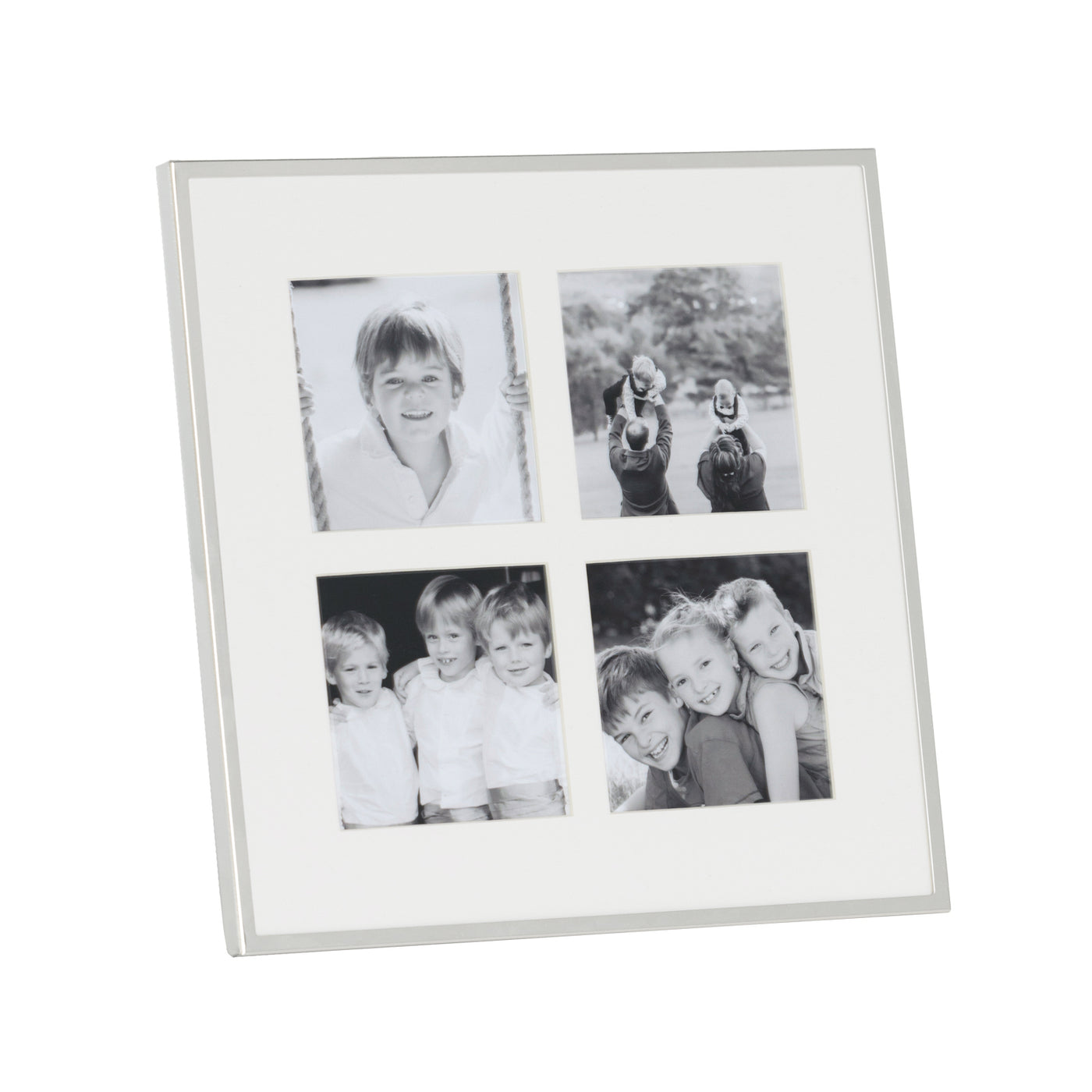 Silver Plate Thin Mounted Collage Photo Frame