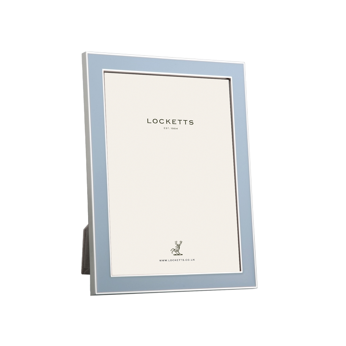 Sky Blue Thin Contemporary Enamel & Silver Frame