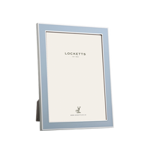 Sky Blue Thin Contemporary Enamel & Silver Frame