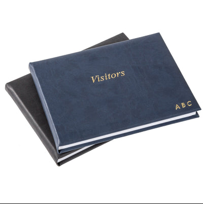 Dark Blue Small Visitors Book (Embossed Front)