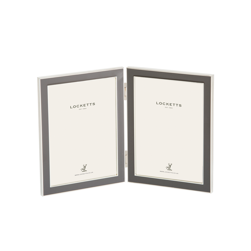 Taupe Double Hinged Enamel Photo Frame 7x5