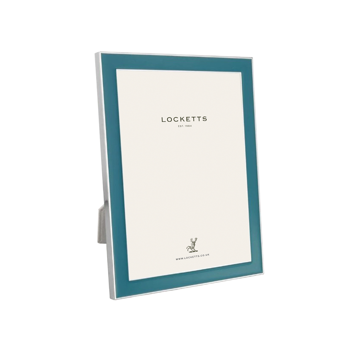 Teal Enamel & Silver Frame