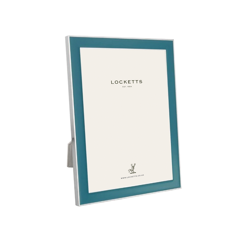 Teal Enamel & Silver Frame