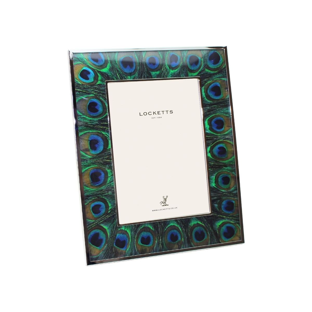 Thin Peacock Feather Photo Frame