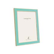 Turquoise Blue Enamel & Gold Frame