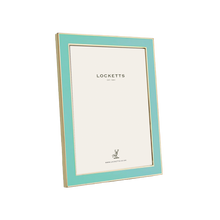 Turquoise Blue Enamel & Gold Frame