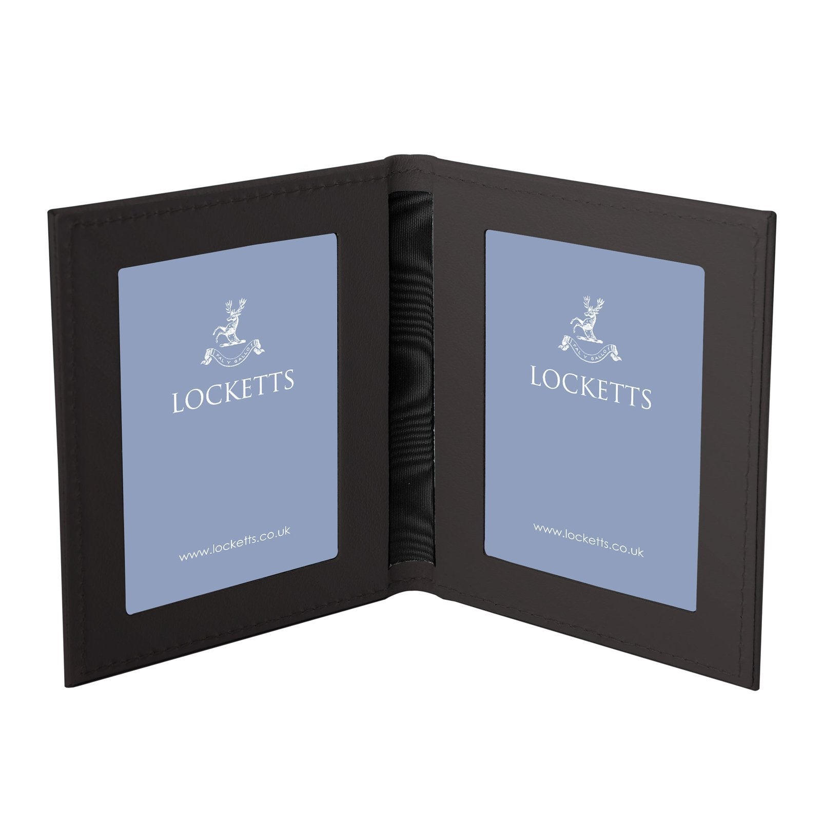 Tuscan Leather Double Travel Photo Frame Black 6x4