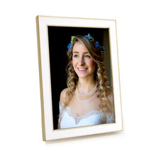 White Enamel & Gold Frame