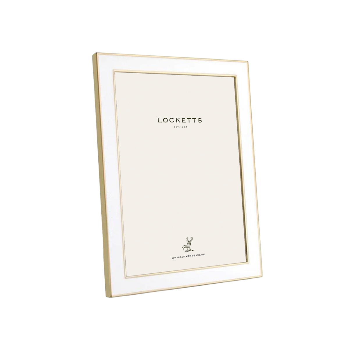 White Enamel & Gold Frame