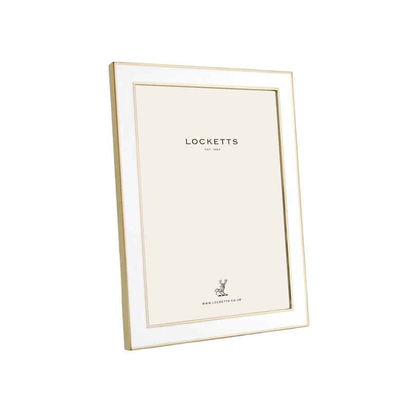 White Enamel & Gold Frame