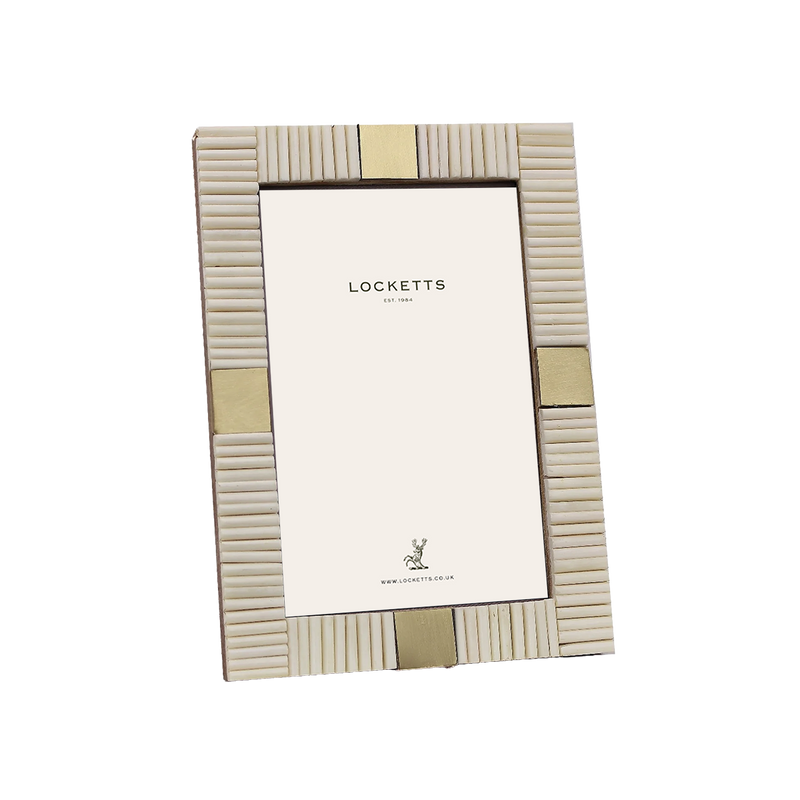 White Striped Bone 4 X 6 Photo Frame