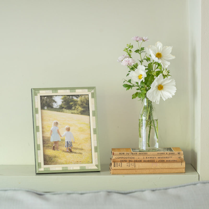 Green and Ivory Block Photo Frame