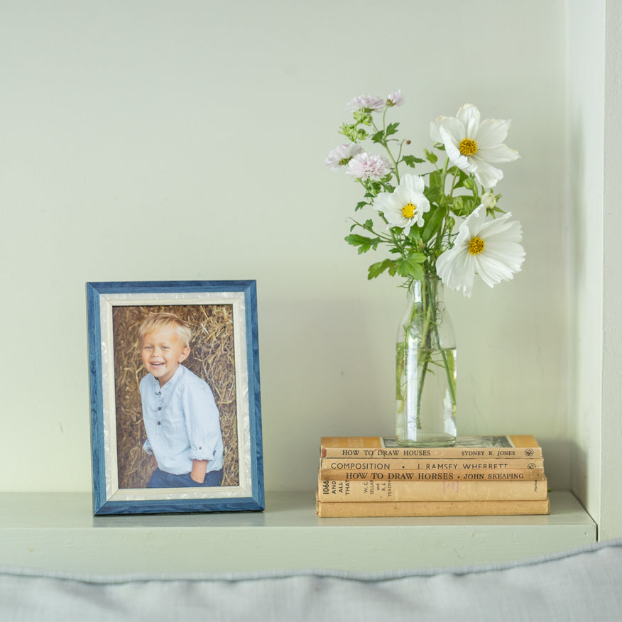 Blue Pearl Inlay Photo Frame