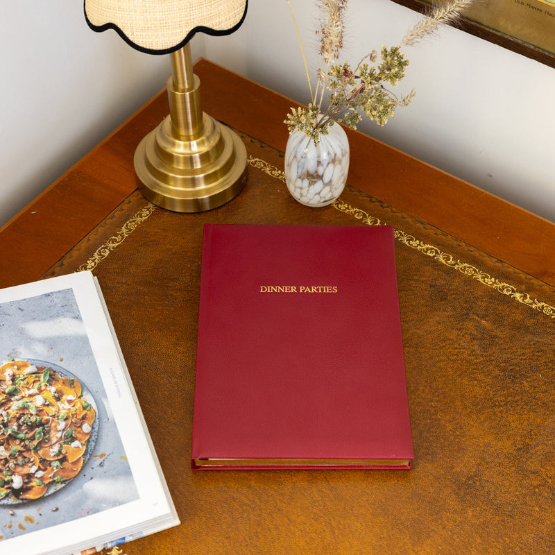 Locketts Leather Dinner Party Book Claret