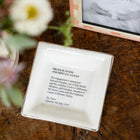 Engagement Announcement on small square dish