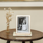 White Enamel & Gold Frame