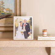 White Enamel & Gold Frame