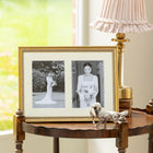 Double Mounted Green OR Gold Marbled Bead Photo Frame