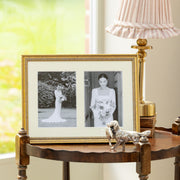 Double Mounted Gold Marbled Bead Photo Frame
