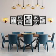 Linear Black 7 Photo Frame Gallery Wall Including Prints