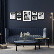Linear Black 7 Photo Frame Gallery Wall Including Prints