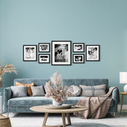 Linear Black 7 Photo Frame Gallery Wall Including Prints