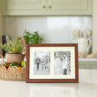 Inlaid Walnut Double Mounted Photo Frame