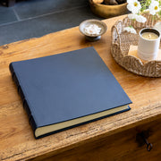 Large Leather Square Photo Album Blue
