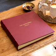 Large Leather Square Photo Album Burgundy