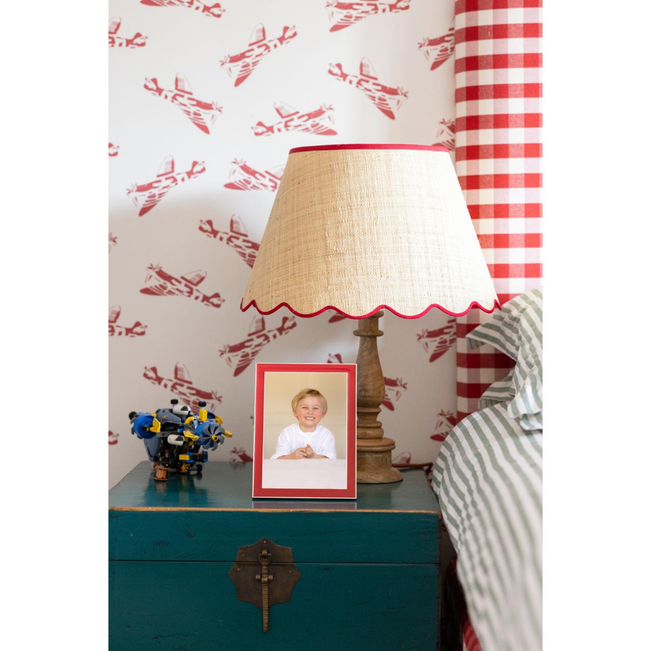 Red Enamel & Silver Frame