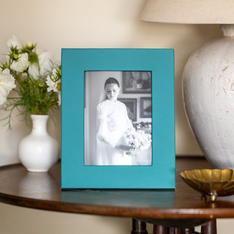 Luxury Leather Photo frame Teal 10x8