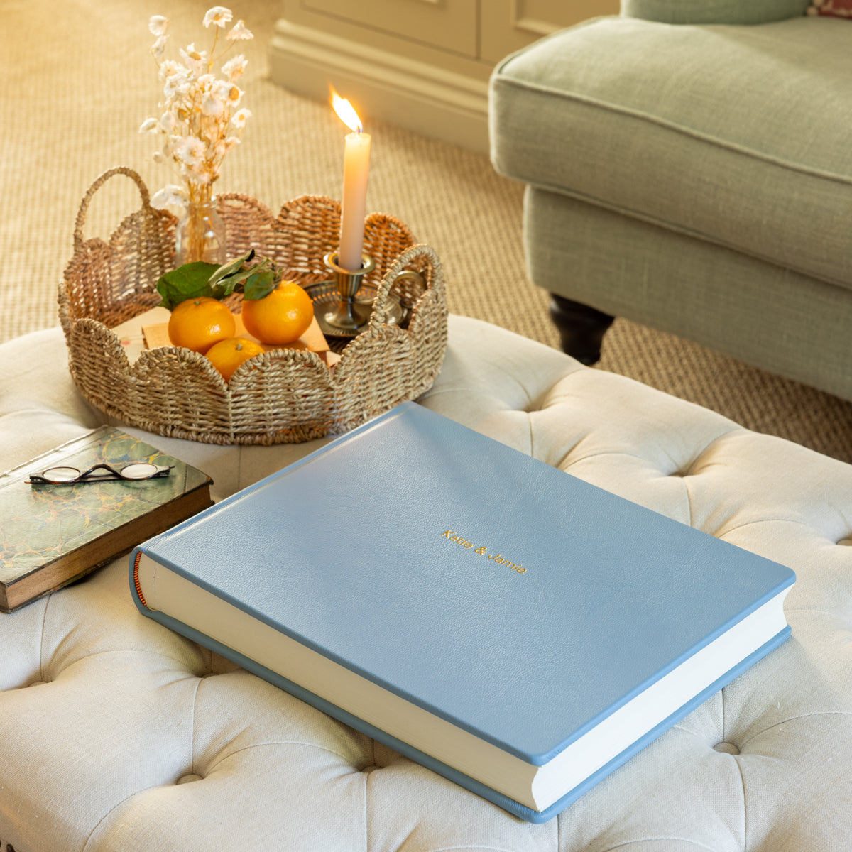 Luxury Leather Landscape Photo Album Misty Haze