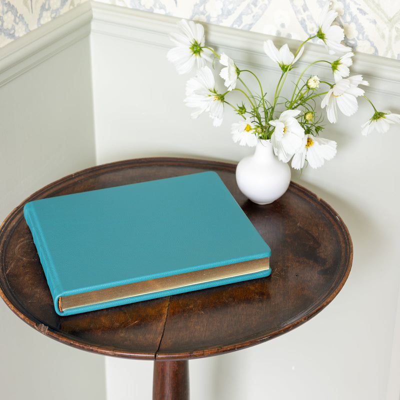Luxury Leather Visitors Book 160 Leaves Teal