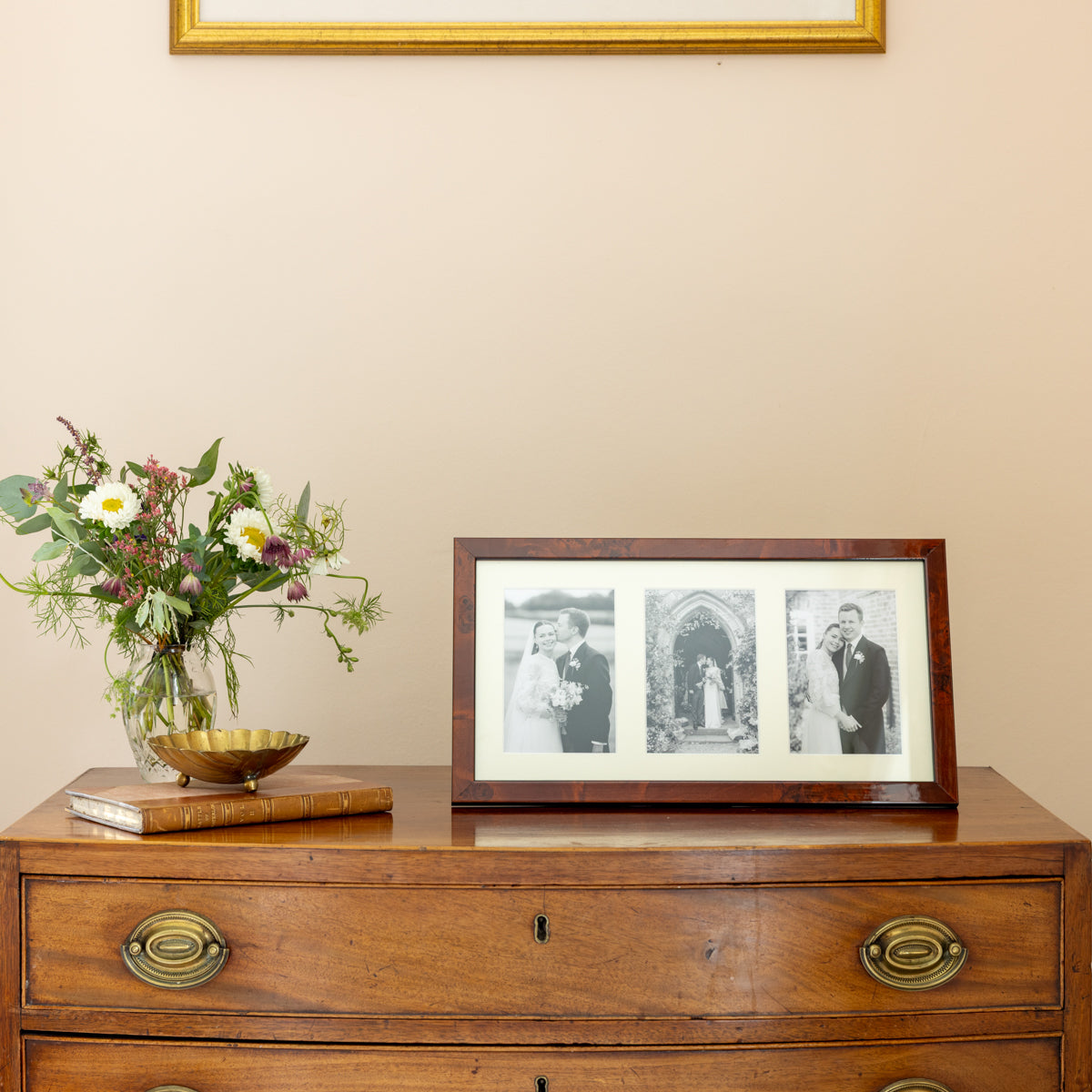 Maple Triple Mounted Medium Photo Frame