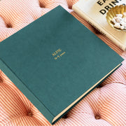 Large Square Linen Photo Album Teal