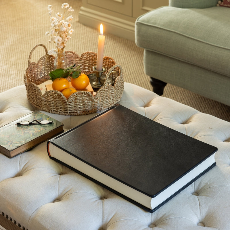 Luxury Leather Landscape Photo Album Midnight Black