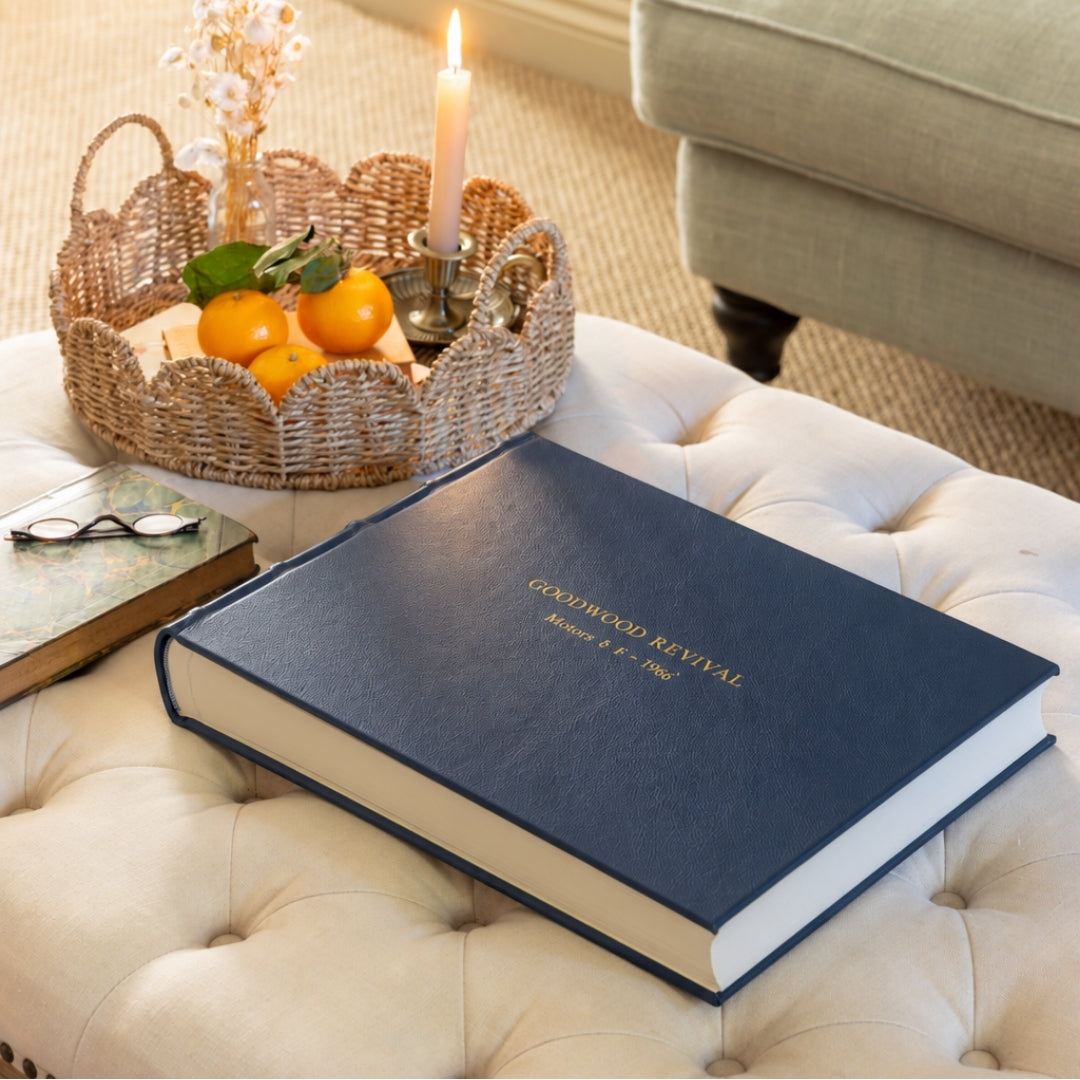 Large Leather Landscape Photo Album Blue
