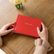 Small Leather Photo Album Red