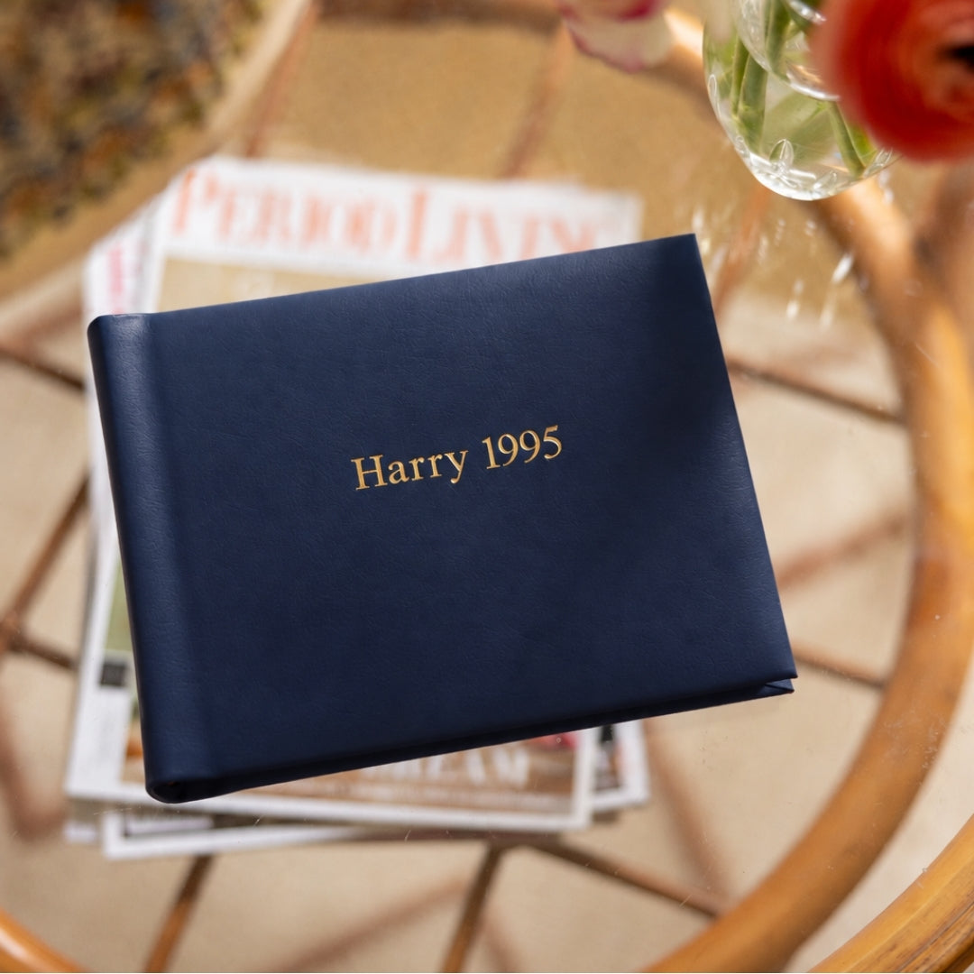 Small Leather Photo Album Blue