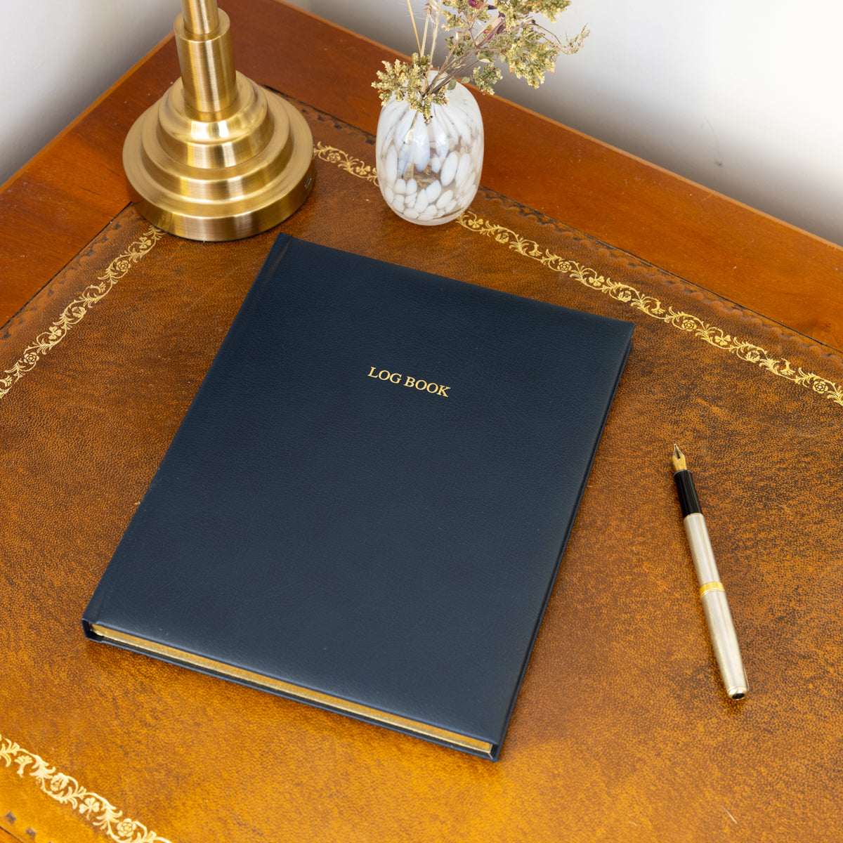 Locketts Leather Sailing Log book Navy Blue