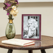 Plum Enamel Silver Frame