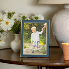 Denim Blue Thin Contemporary Enamel Photo Frame